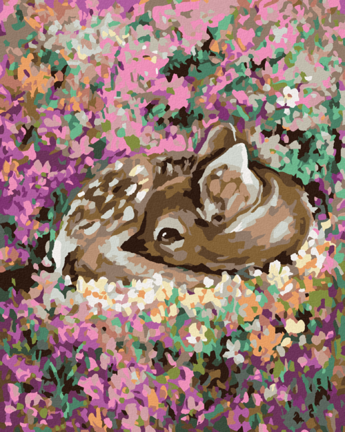 Paint by Numbers - FAWN AMONG FLOWERS