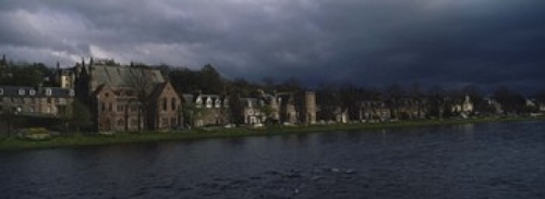 Panoramic Images PPI91210L Clouds Over Building On The Waterfront  Inv