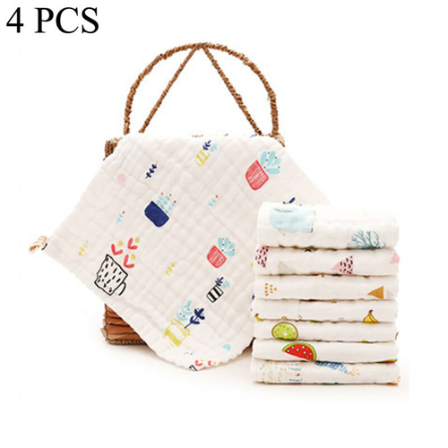 4PCS Newborn Baby Boy Girl Bibs Pattern Print