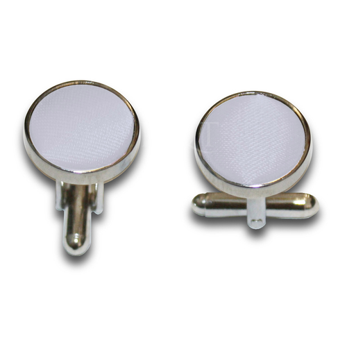 Plain Satin Cufflinks - Silver