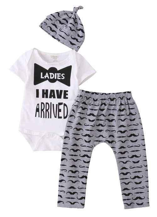  Infant Baby Boys Bowtie Romper Tops Pants