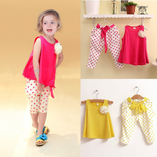 Lovely Girls Princess Polka Dot Flower Tops Shirt 