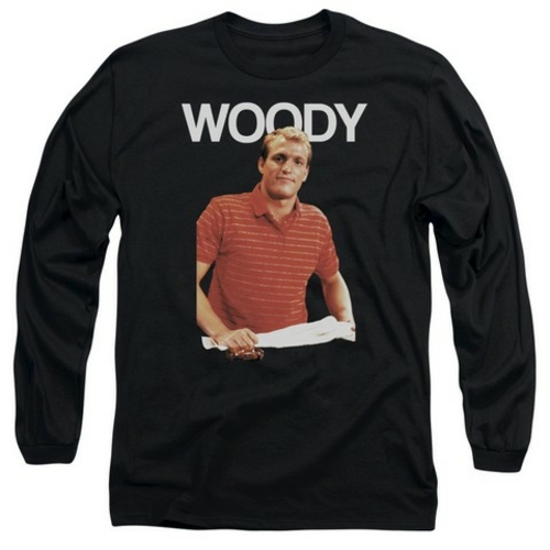 Trevco Cheers-Woody - Long Sleeve Adult 18-1 Tee - Black- Extra Large