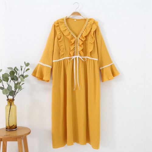 New Solid Color Nightdress for Women Korean