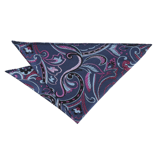 Cypress Paisley Handkerchief - Blue & Pink