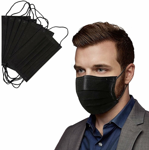 Disposable Face Protectors. Pack of 2500 Black Face Masks Disposable