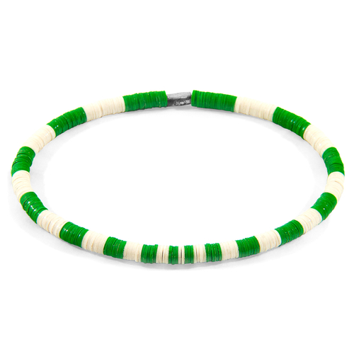 Green - Off White Noah Silver and Vinyl Disc SKINNY Bracelet