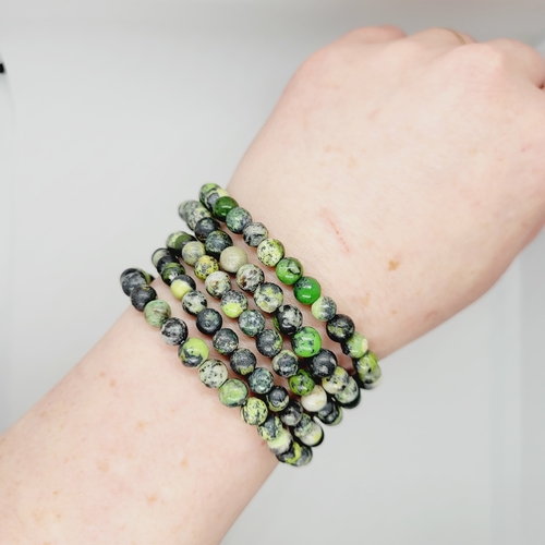 Green Chrysoprase Stone Bracelets Metaphysical Reiki Boho