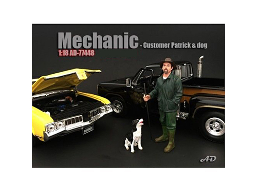 Customer Patrick and a Dog Figurine / Figure For 1:18 Models by