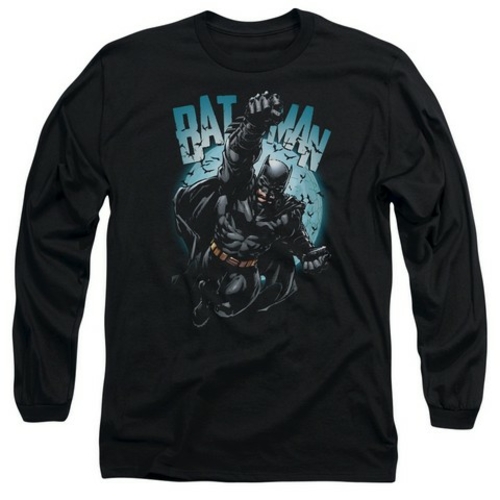 Trevco Batman-Moon Knight - Long Sleeve Adult 18-1 Tee - Black- Small