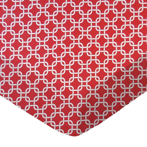 SheetWorld Fitted Moses Basket Sheet - 100% Cotton Woven - Red Links,