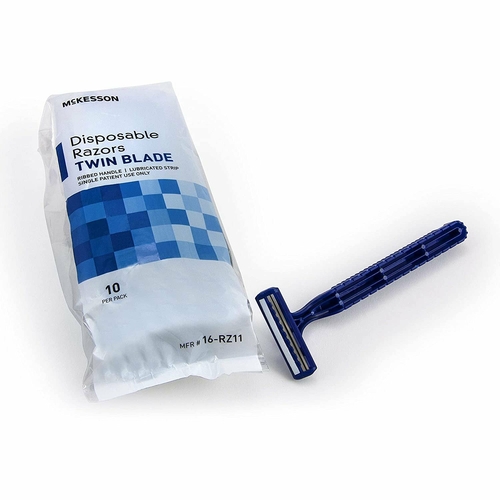 Twin Blade Razor. Pack of 720 Plastic Disposable Razors with Stainless