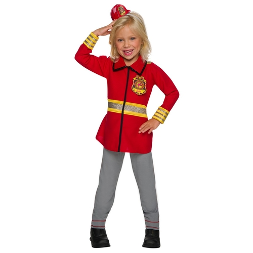 Rubies 279075 Halloween Girls Barbie Firefighter Costume - Medium
