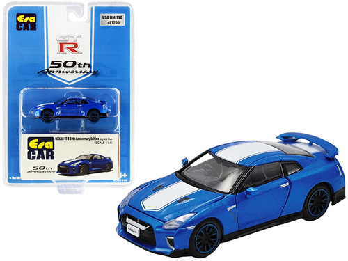 Nissan GT-R RHD (Right Hand Drive) Bayside Blue with White Stripe