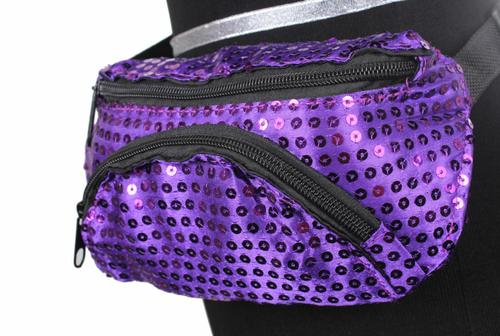 Western Fashion 3839-PUR Sequin Fanny Pack, Purple