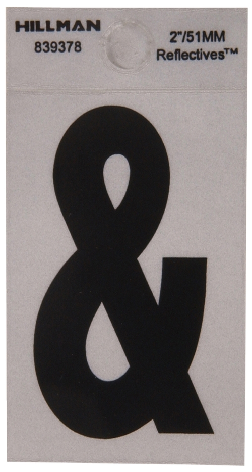 Hillman Group 839378 2 in. Black & Silver Reflective Mylar Square 