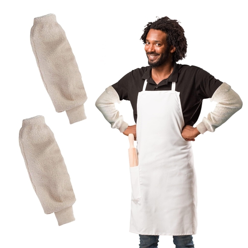 PUREVACY Terry Cloth Industrial Oven Sleeves 17  Forearm Sleeves for
