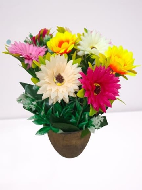 Artificial Sunflowers Bunch with Pot for Home, Bedroom, 