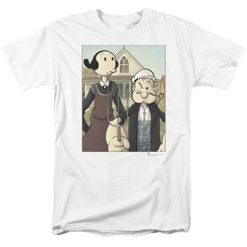 Popeye-Popeye Gothic Short Sleeve Adult 18-1 Tee, White - 2X