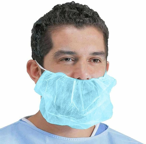 100 Pack of Disposable Beard Covers 18" Blue Beard Guards Premium