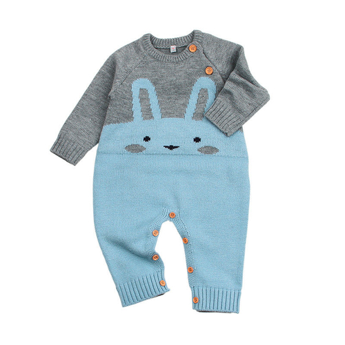 Rabbit Pattern Sweater Baby Girls Boys Romper