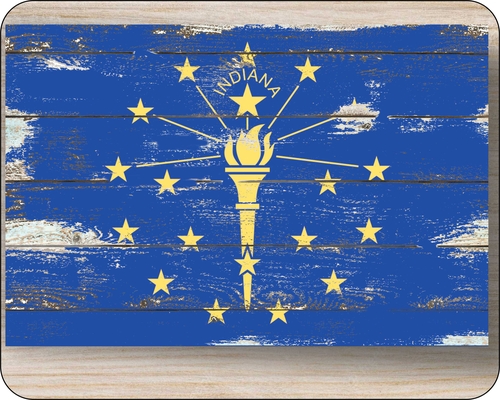 Indiana State Flag Distressed Art Mouse Pad