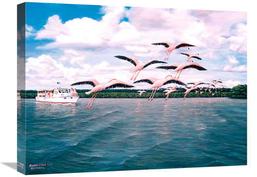 Global Gallery GCS-480437-1824-142 18 x 24 in. Flamingos Art Print - B