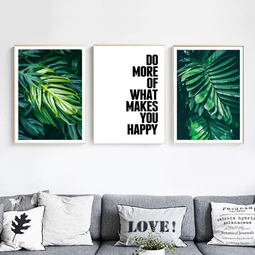 Tropical Monstera Fresh Big Leaf Wall Art Canvas