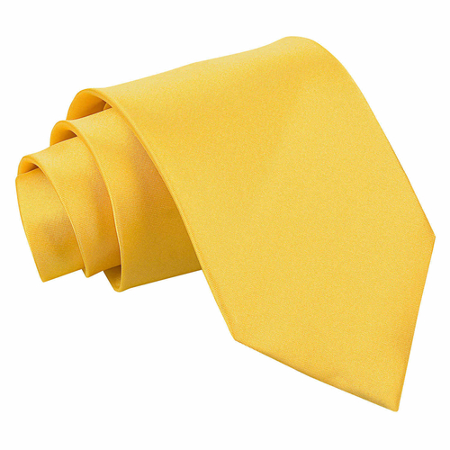 Plain Satin Extra Long Tie - Marigold