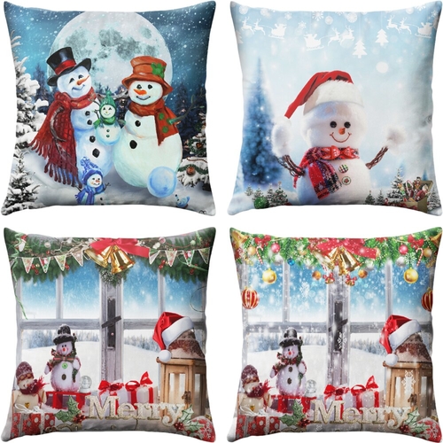 4Pcs/set Polyester Christmas Cartoon Santa Claus
