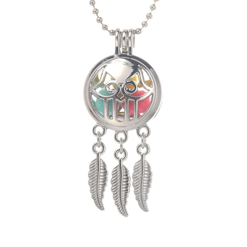 Silver Vintage cross Aroma Diffuser Necklace