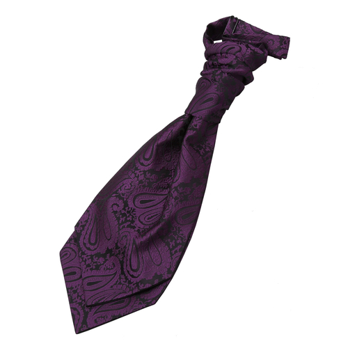 Paisley Pre-Tied Ruche Cravat - Boys - Purple