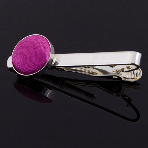 Plain Satin Tie Clip - Mulberry