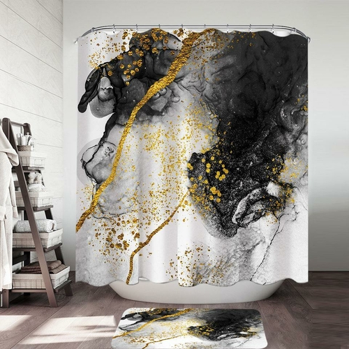 Smoke and Gold Shower Curtain