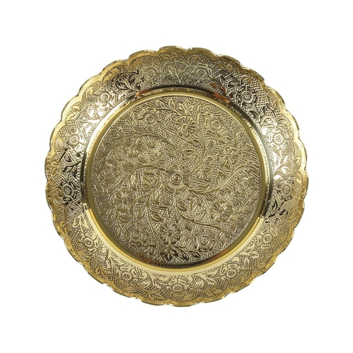 Puja Thali/Bhog Thali with Flower Embossed Design for Mandir Home &