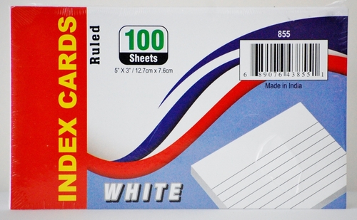 Ruled Index Cards - White