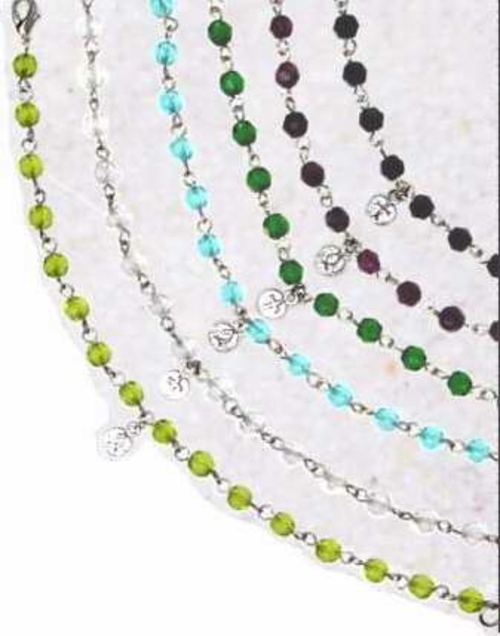 Solid Rock Jewelry 95405 Adjustable Peridot Glass with Cross & Ichthus