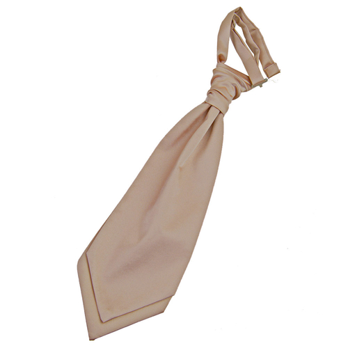 Plain Satin Pre-Tied Ruche Cravat - Mocha Brown