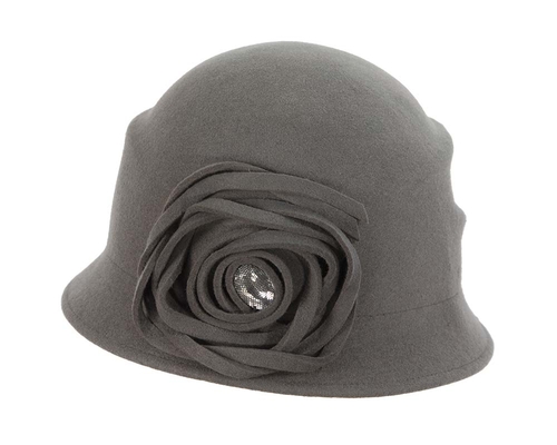 Grey winter fashion bucket hat