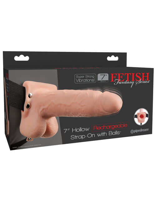 Fetish Fantasy Series 7" Hollow Rechargeable Strap-on With Balls -