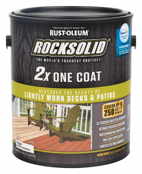 Rocksolid 1694645 1 gal Rust-Oleum 2X Solid Color Water-Based Deck Res