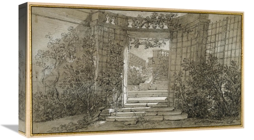 Global Gallery GCS-453914-22-142 22 in. Landscape with a Staircase & a