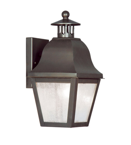 Livex Lighting 2550-07 Amwell 1 Light Outdoor Wall Lantern in Bronze