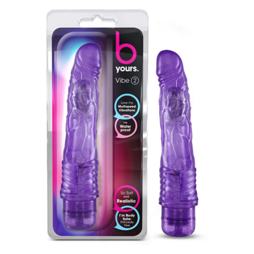 Blush B Yours Vibe 2 Realistic 9 in. Vibrating Dildo Purple