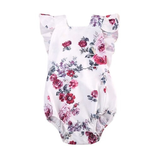 Newborn Kids Baby Girls Floral Sleeveless Bodysuit