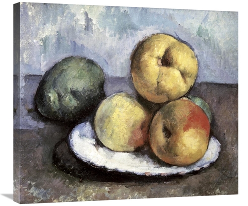 30 in. Still Life with Apples & Peaches Art Print - Paul Cezanne
