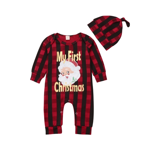 Newborn Baby Boy Girl First Chritmas Romper 