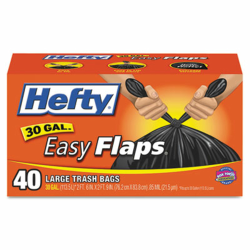 Rfp E27744 Easy Flaps Trash Bags, 30 gallon, Black