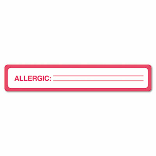 Tabbies 40561 Medical Labels for Allergy Warnings- 5-1/2 x 1- White- 1