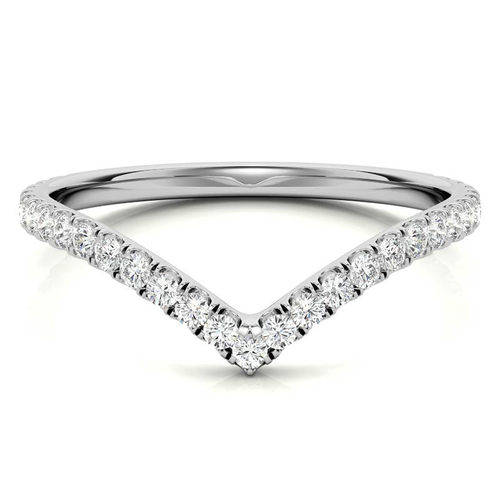 White Gold Moissanite Round Shape Band – LR00316